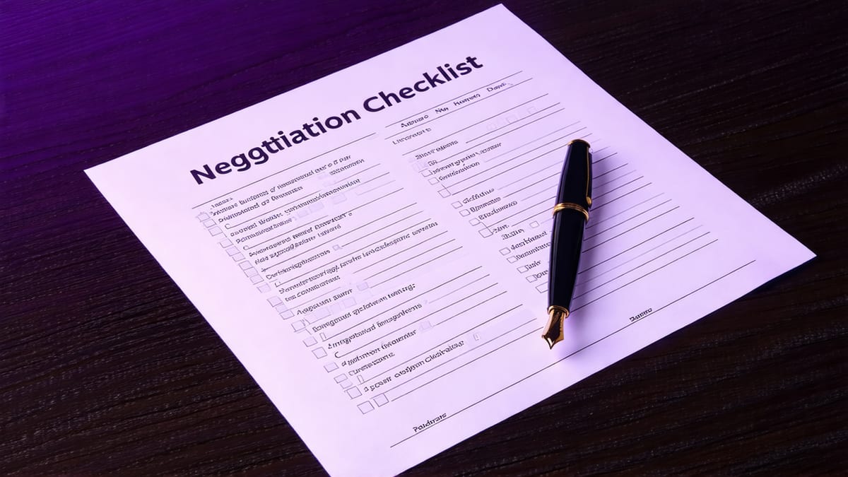 A printed negotiation checklist and pen for a BDSM consent conversation